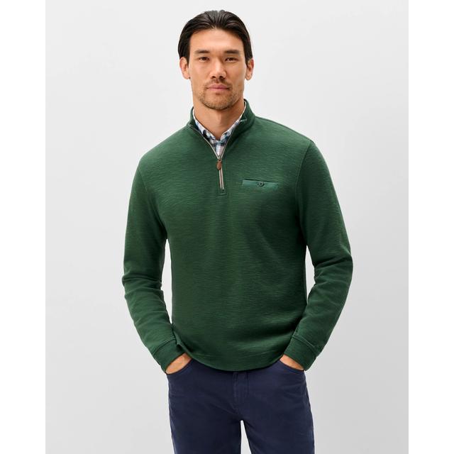 Johnnie-o Flame Stitch 1/4 Zip Pullover Evergreen