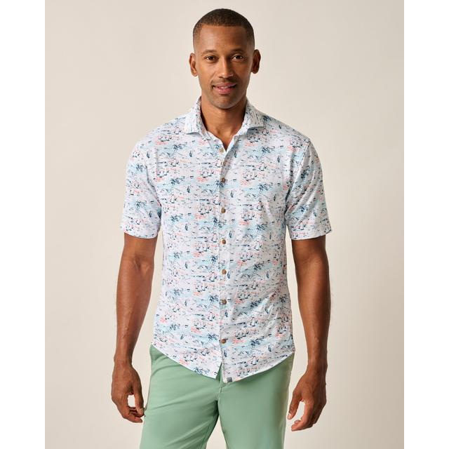 Mens Short Sleeve Hangin' Out Button Up Shirt - Making Waves Johnnie-o