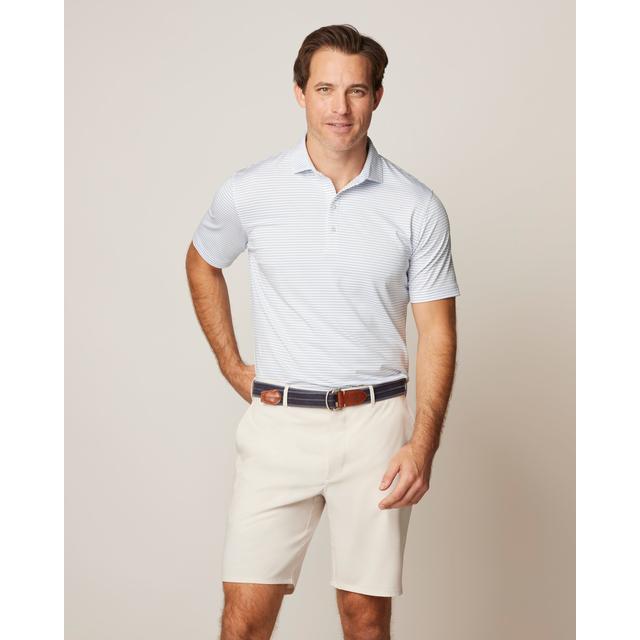 Johnnie-o Michael Striped Jersey Performance Polo White