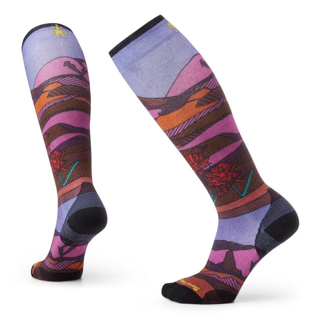 Smartwool Ski Zero Cushion Floral Field Print Over The Calf Socks Picante