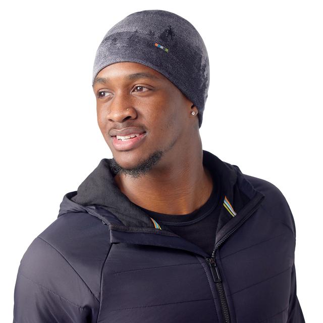 Thermal Merino Reversible Cuffed Beanie Charcoal Mtn Scape O/s Smartwool