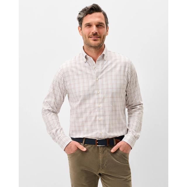 Johnnie-o Everyday Performance Button Down Shirt - Sandlewood Pane White
