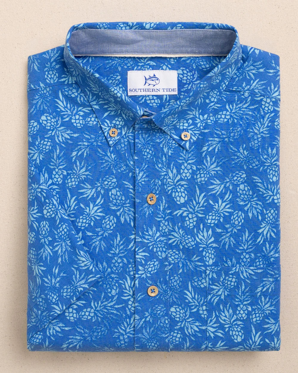 M SS Linen/Rayon Pineapple Parade Sportshirt