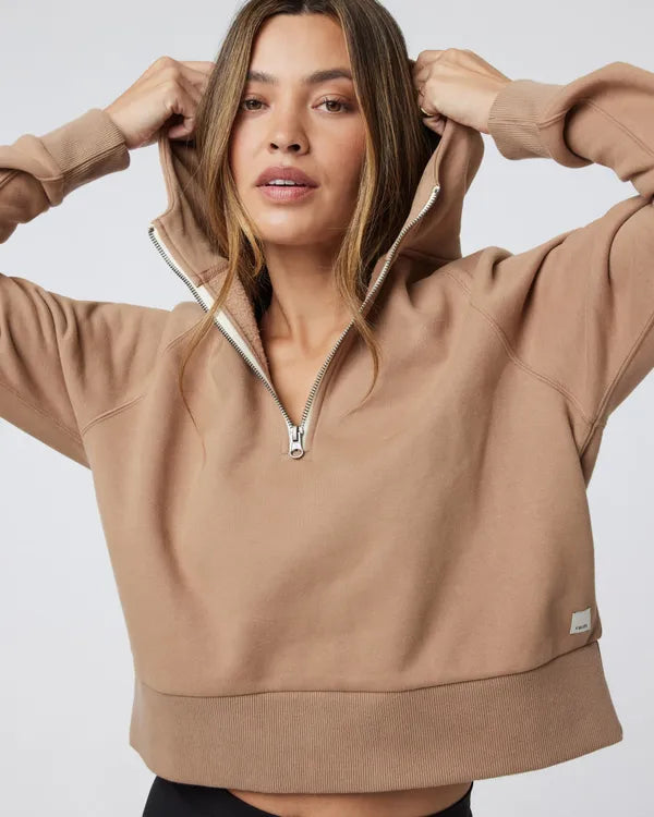 Vuori Womens Restore Half Zip Hoodie Goldenrod