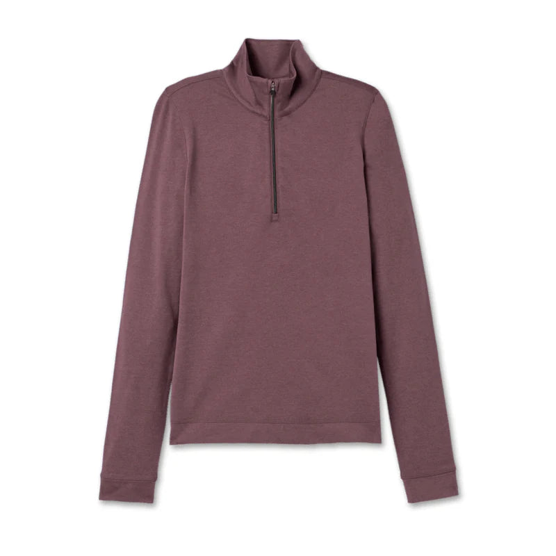 Vuori Womens Halo Essential Half Zip Elderberry Heather