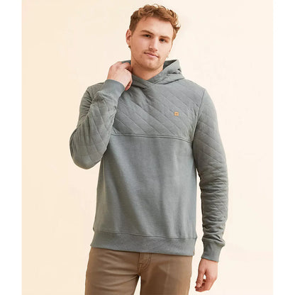 Tentree Mens Quilted Block Hoodie Mineral Heather