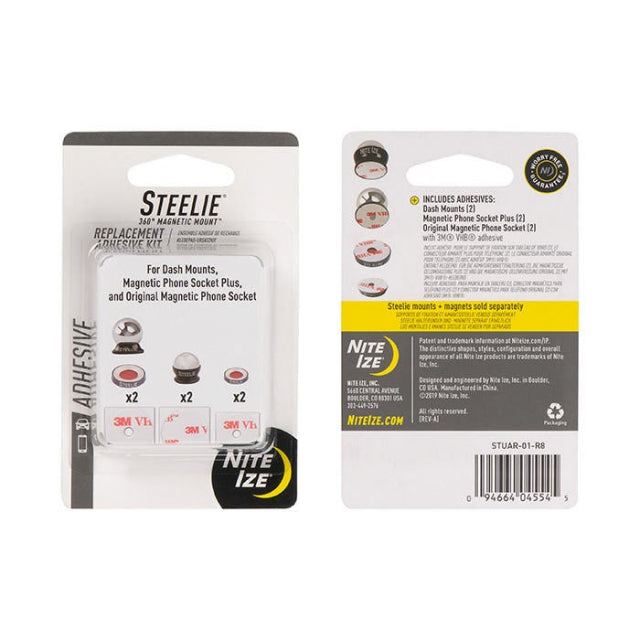 Nite Ize Steelie® Replacement Adhesive Kit For Dash Mount + Phone Socket O/S