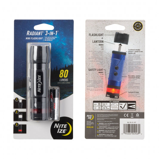 Nite Ize Radiant® 3-in-1 Mini Flashlight Black