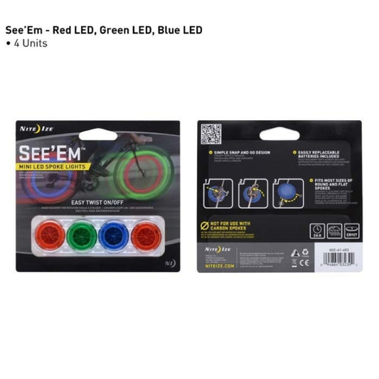 Nite Ize See'em Mini Spoke Lights - 4 Pack Assorted