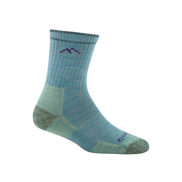Darn Tough Socks W Hiker Micro Crew Midweight With Cushion Aqua Heather