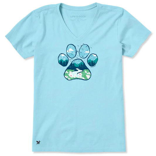W SS CRUSHER-LITE TEE PAW PRINT MOUNTAIN STREAM