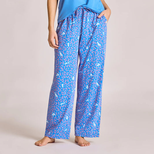 W Snuggle Up Sleep Pant PUPPY FLORAL PATTERN