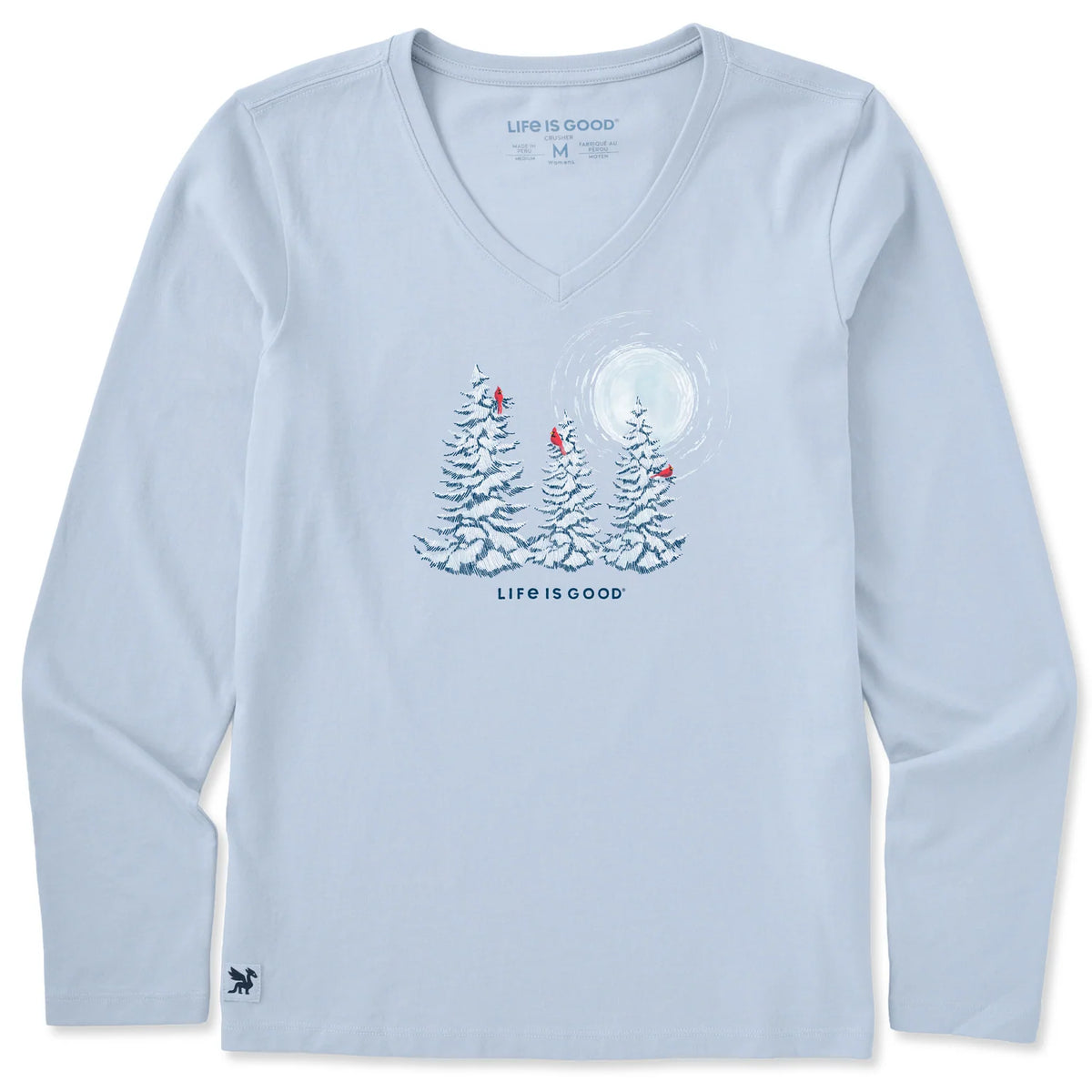 W LS CRUSHER VEE SNOWY PINES WITH CARDINALS