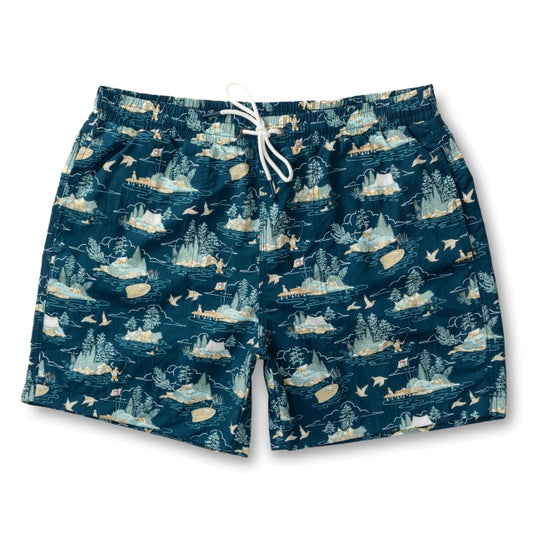 Duck Head 6" Print Sailport Swim Short Dark Indigo