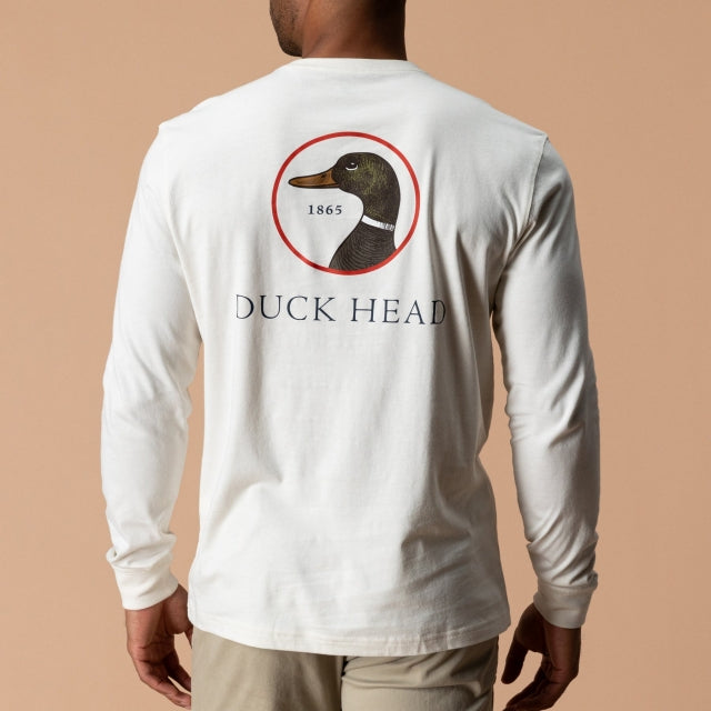 Duck Head Logo Long Sleeve T-shirt Antique White