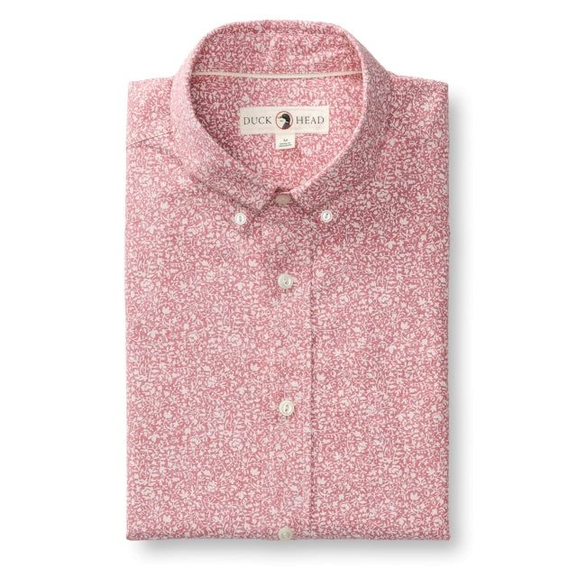 Duck Head Cotton Chambray Sport Shirt Rosewood