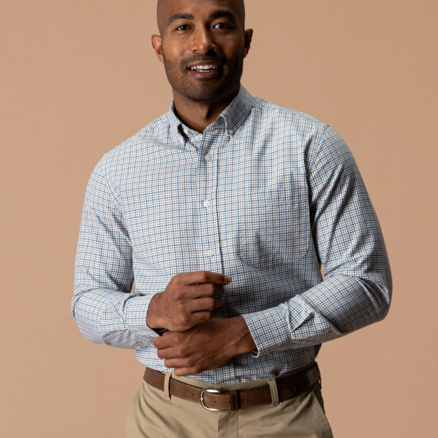 Duck Head Cotton Oxford Sport Shirt Holling Plaid - Amberwood