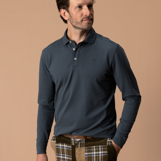 Duck Head Hanover Pima Cotton Pique Polo Washed Navy
