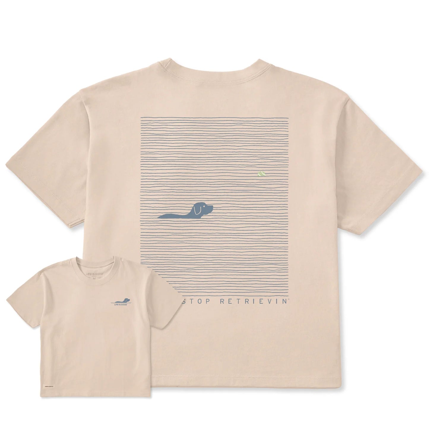 W SS CRUSHER BOXY TEE BLACK LAB RETRIEVIN'