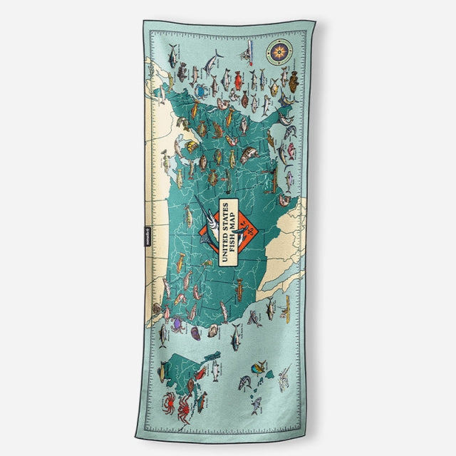 Nomadix Original Towel: United States Fish Map