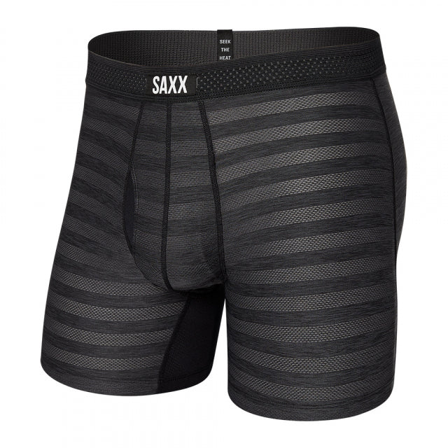 Saxx Droptemp Cooling Mesh Boxer Brief Fly MID GREY HEATHER