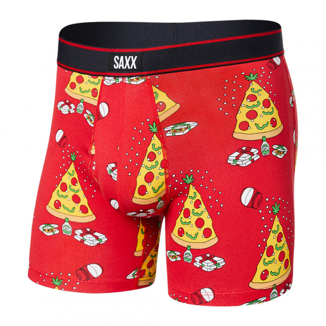 Saxx Daytripper Boxer Brief Fly PIZZA ON EARTH- RED