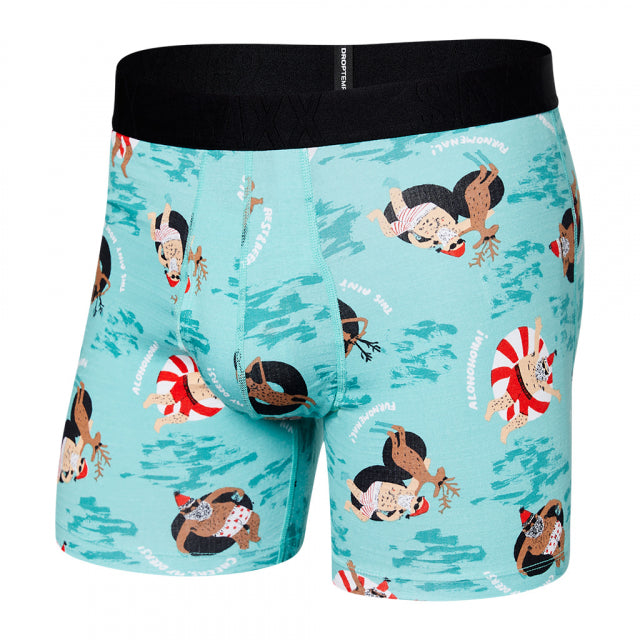 Saxx Droptemp Cooling Cotton Boxer Brief Fly STARRY SURF- LIGHT BLUE