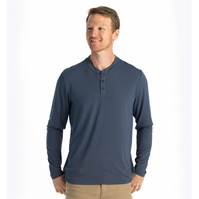 Free Fly Bamboo Flex Long Sleeve Henley Midnight