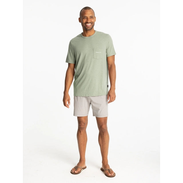 Free Fly Apparel Channel Markers Pocket Tee Heather Desert Sage