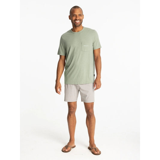 Free Fly Apparel Channel Markers Pocket Tee Heather Desert Sage