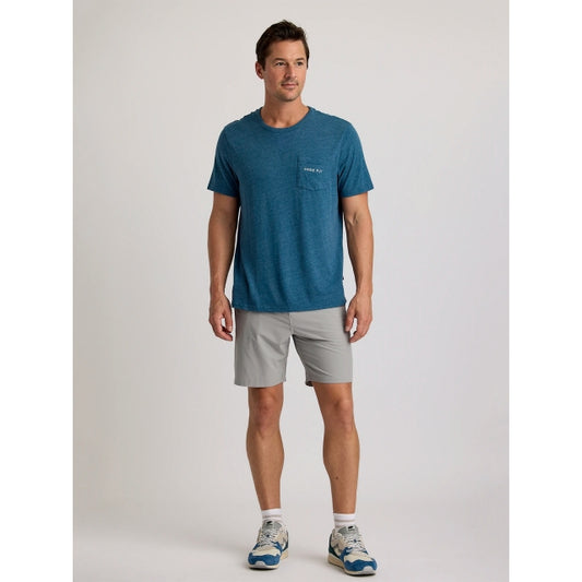 Free Fly Apparel Salt And Sun Pocket Tee Heather Legion Blue