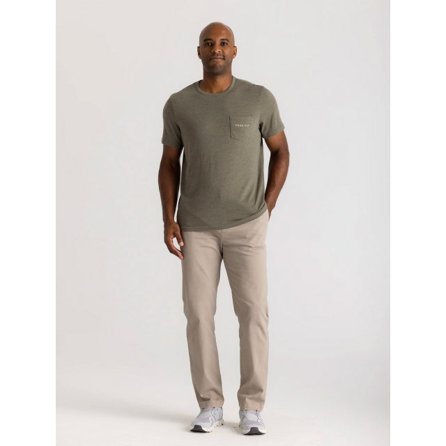 Free Fly Apparel Vintage Camo Redfish Pocket Tee Heather Fatigue