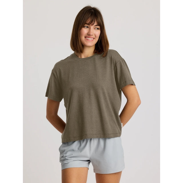 Free Fly Apparel Bamboo Current Boxy Tee Fatigue
