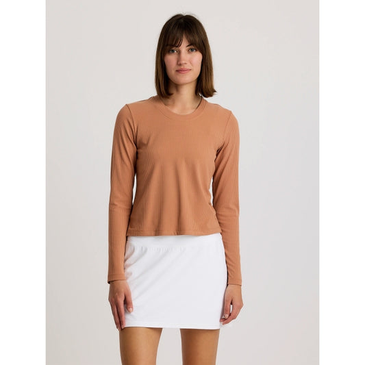 Womens Ribbed Bamboo Long Sleeve Free Fly