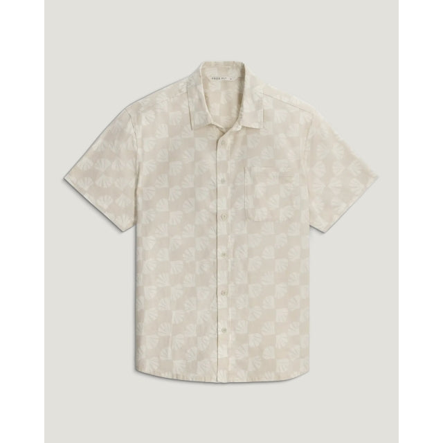 Free Fly Apparel Harbor Short Sleeve Shirt Sea Scallop Print Birch