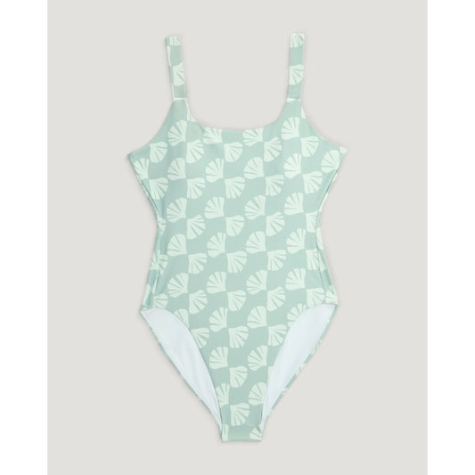 Free Fly Apparel Wavebound One Piece Suit Sea Scallop Print Ocean Mist