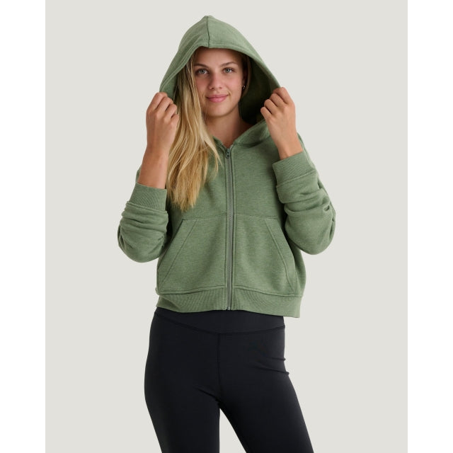 Free Fly Apparel Bamboo Northcoast Fleece Full Zip Hoodie Heather Olivine