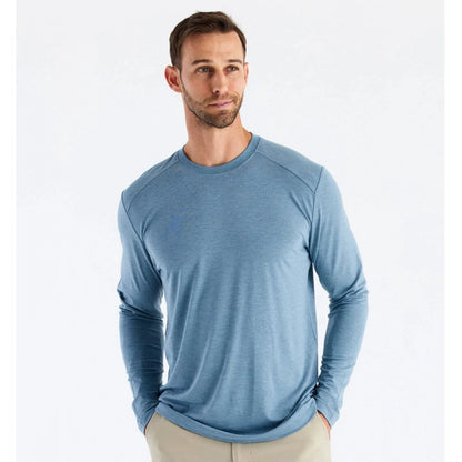 Free Fly Apparel Bamboo Shade Long Sleeve Heather Slate Blue
