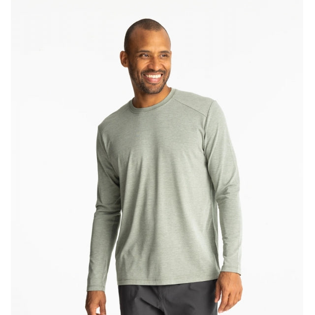 Free Fly Apparel Bamboo Shade Long Sleeve Heather Agave Green