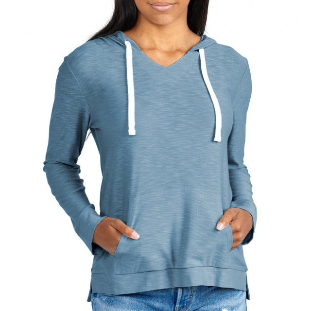 Free Fly Apparel Womens Bamboo Slub Hoodie Pacific Blue