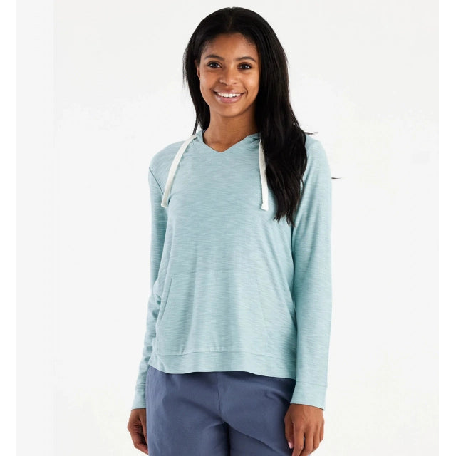 Free Fly Apparel Womens Bamboo Slub Hoodie Ocean Mist