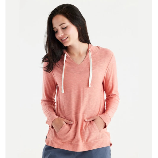 Free Fly Apparel Womens Bamboo Slub Hoodie Bright Clay