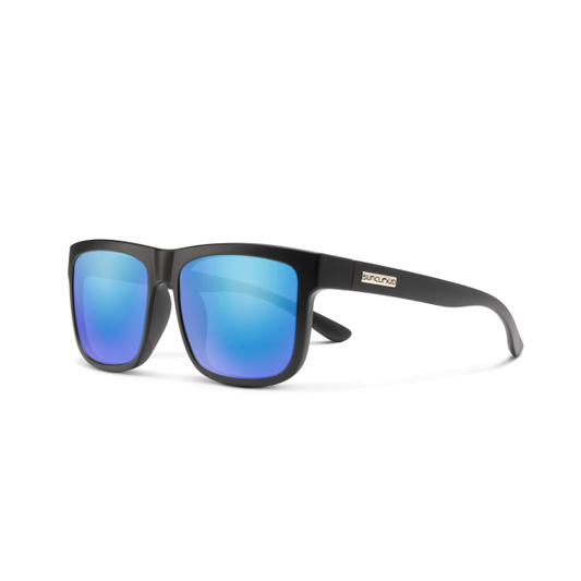 Suncloud Optics Quiver Matte Black | Polarized Blue Mirror