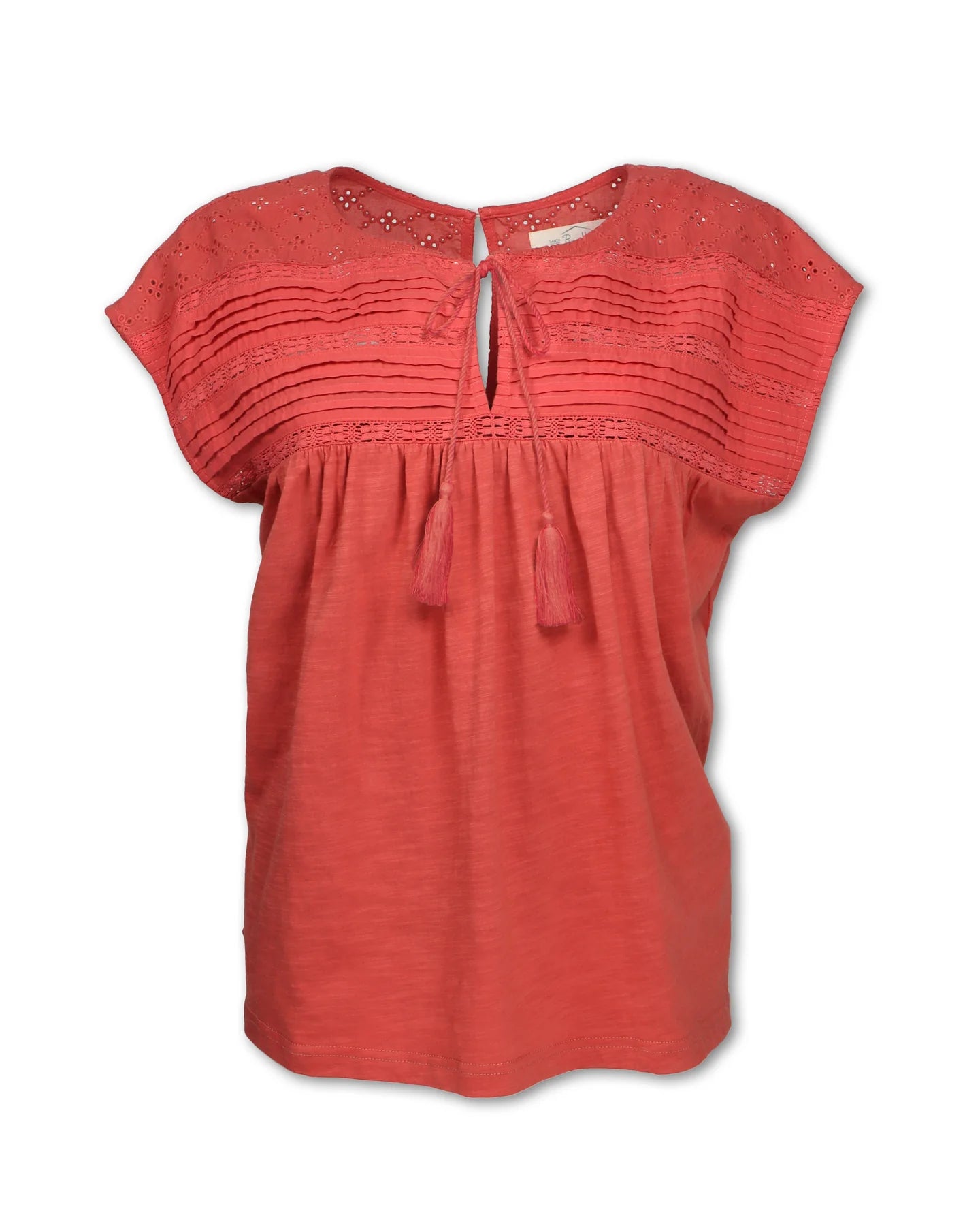 W EYELET KNIT TEE