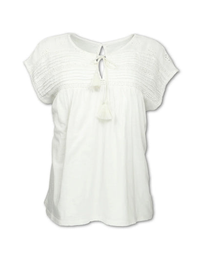 W EYELET KNIT TEE