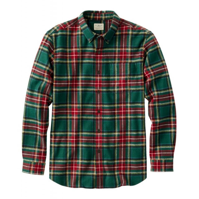 Mens Long Sleeve Scotch Plaid Flannel Shirt Regular Ll Bean