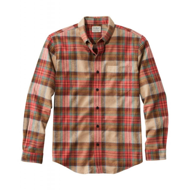 Ll Bean Brand Scotch Plaid Flannel Shirt Button Down Slightly Fitted Regular Antique Dress Stewart