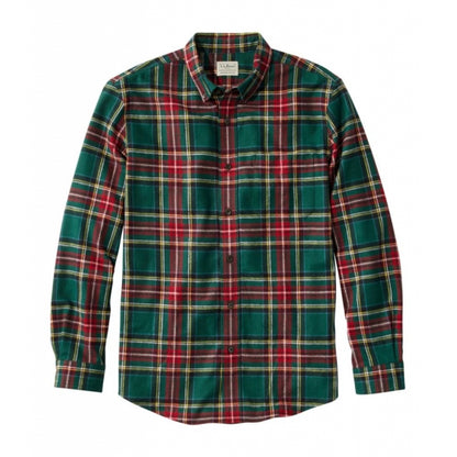 Mens Scotch Plaid Flannel Shirt Button Down Slightly Fitted Regular Ll Bean