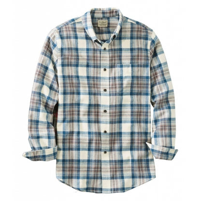 Mens Scotch Plaid Flannel Shirt Button Down Slightly Fitted Regular Ll Bean