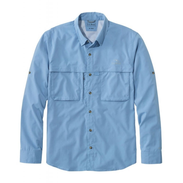 Ll Bean Brand Tropicwear Shirt Long Sleeve Regular Soft Blue